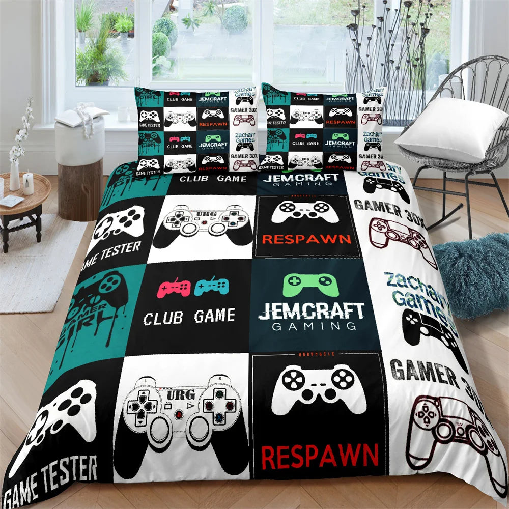 Gamer Bedding Set Soft Modern Gamepad Bedspreads Duvet Cover And Pillowcase
