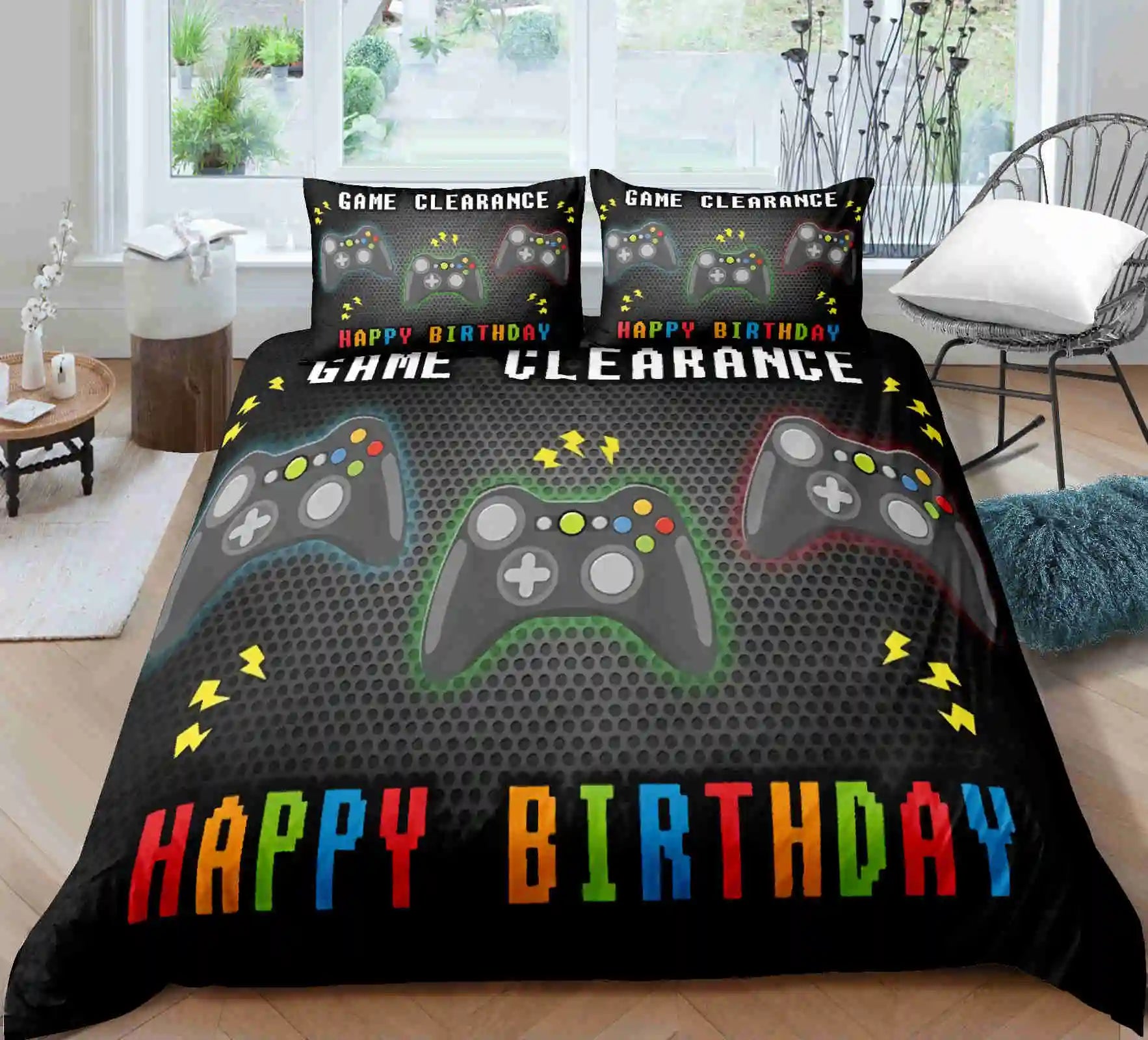 Gamer Bedding Set Soft Modern Gamepad Bedspreads Duvet Cover And Pillowcase