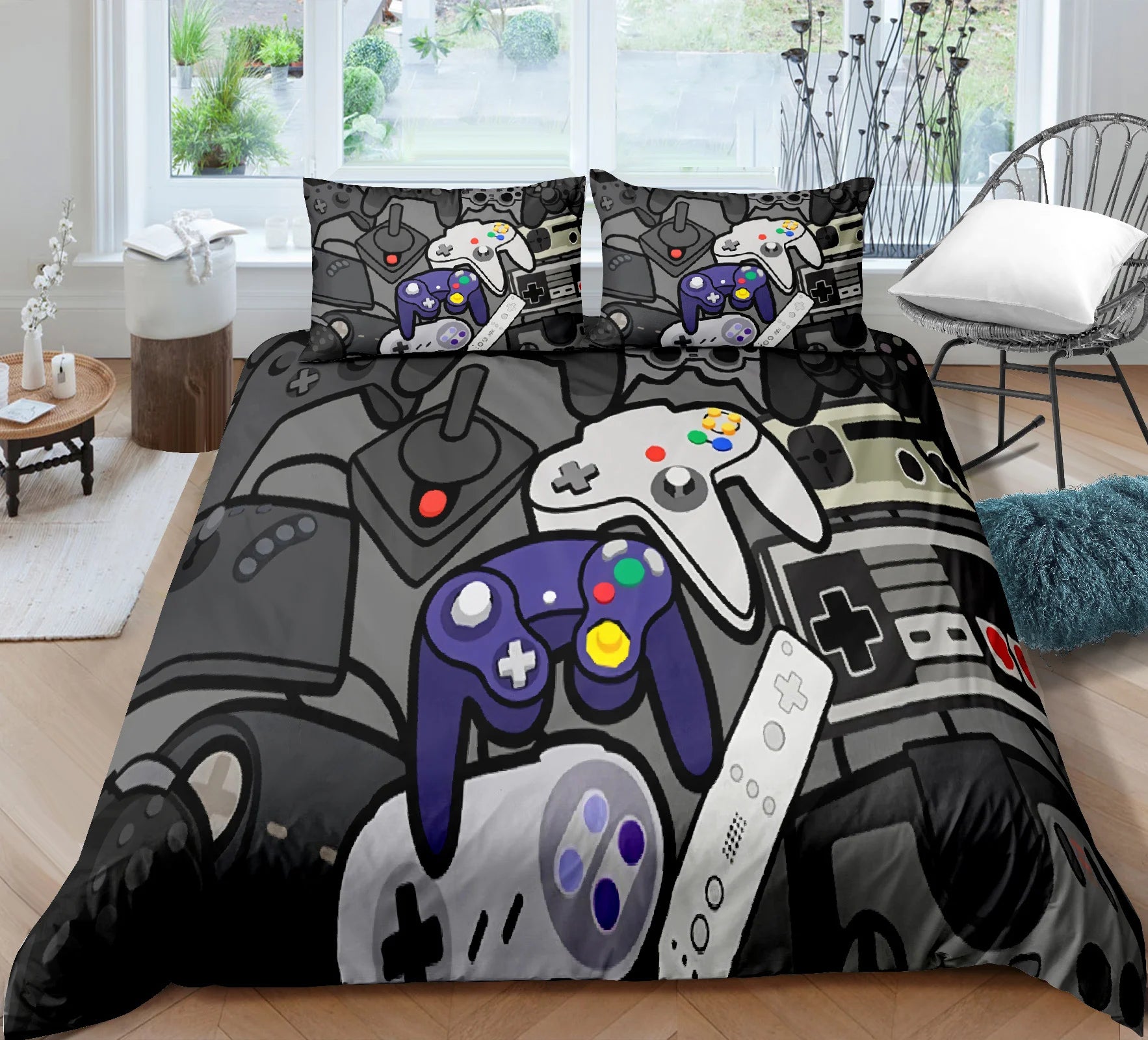 Gamer Bedding Set Soft Modern Gamepad Bedspreads Duvet Cover And Pillowcase