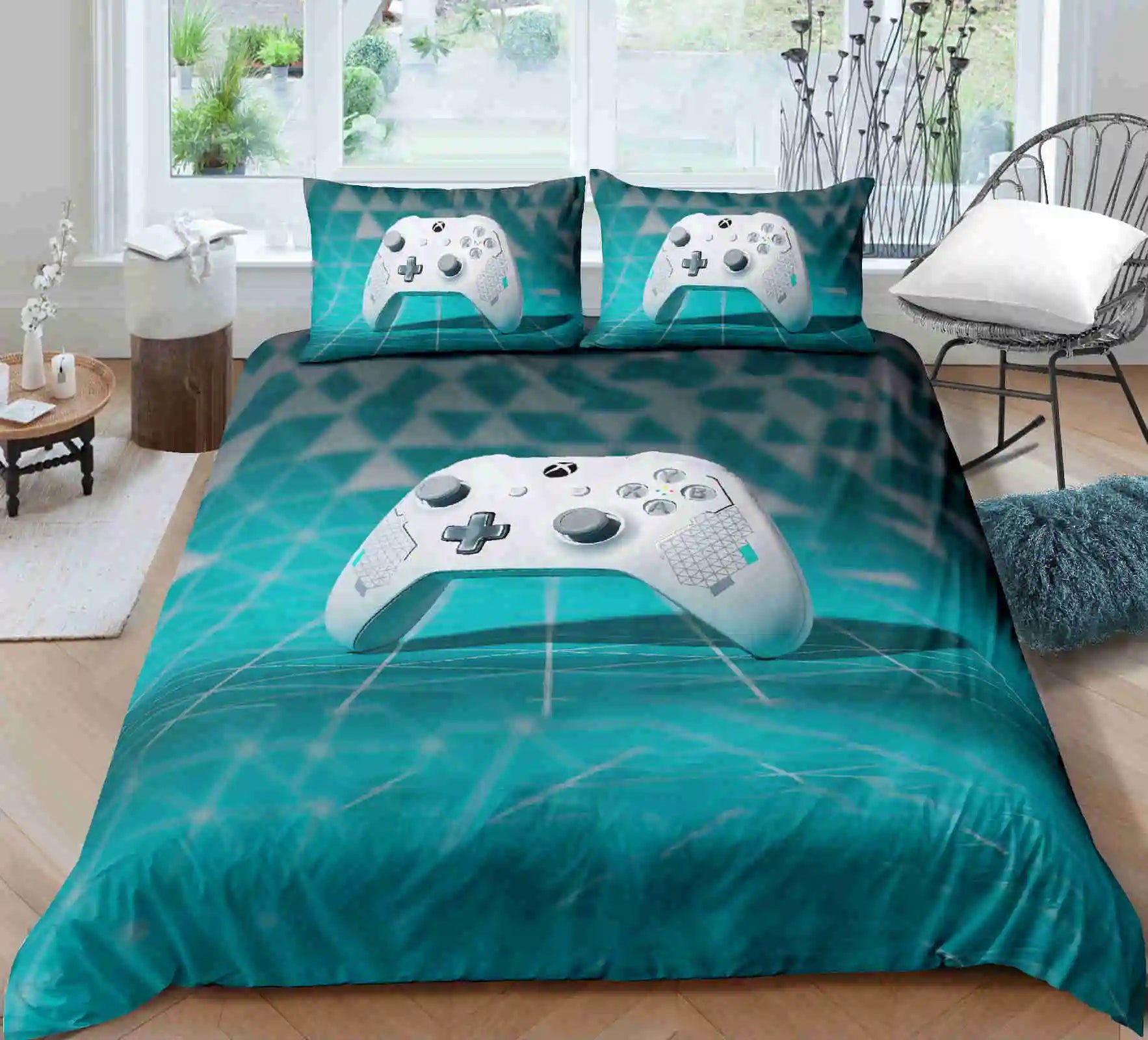 Gamer Bedding Set For Bedroom Soft Modern Gamepad Bedspreads Comefortable Kids Duvet Cover Video Game Quilt Cover And Pillowcase