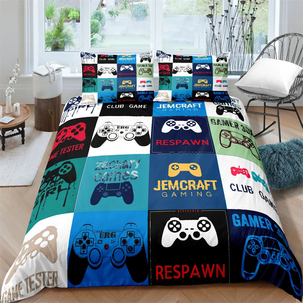 Gamer Bedding Set Soft Modern Gamepad Bedspreads Duvet Cover And Pillowcase