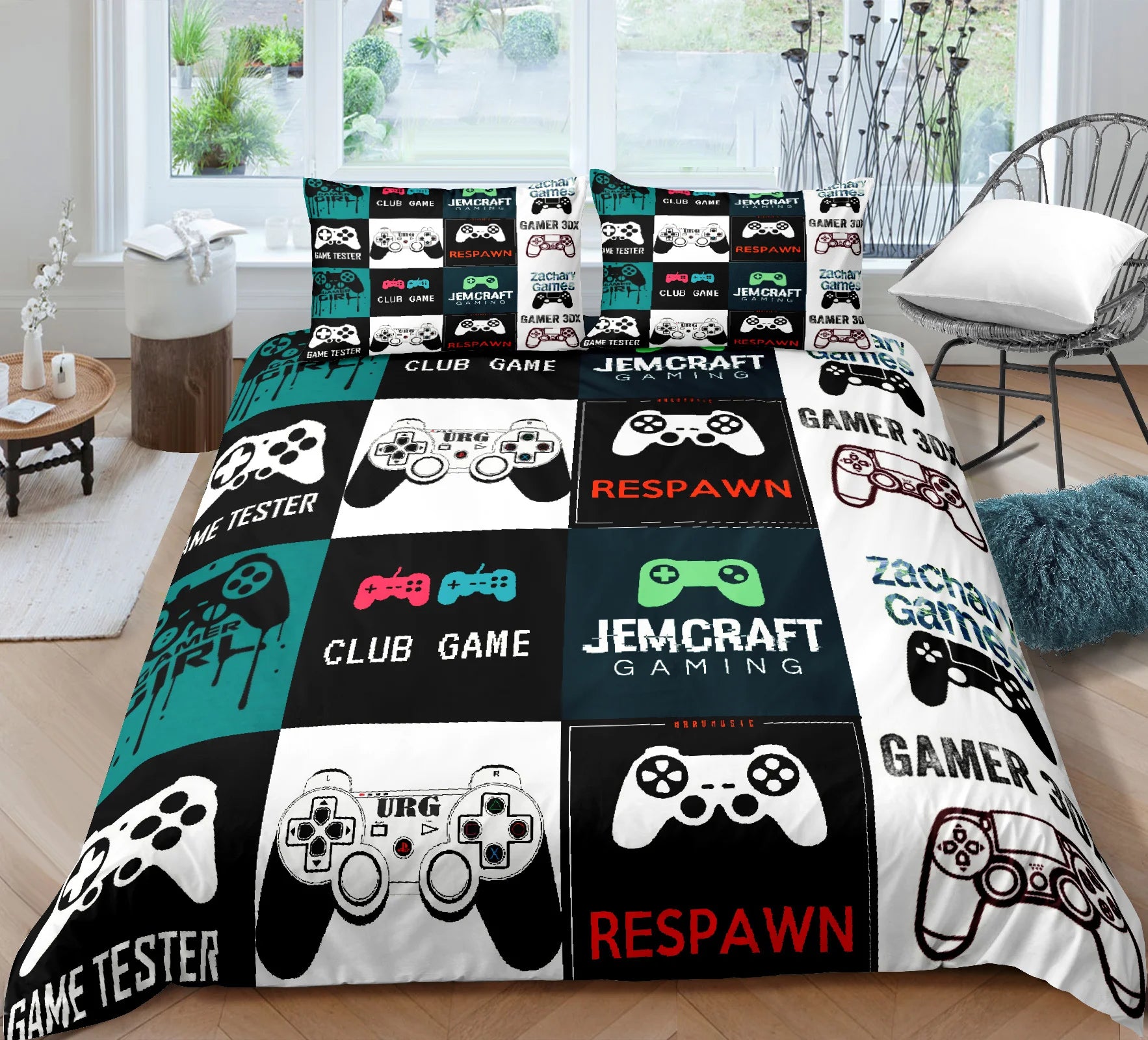 Gamer Bedding Set Soft Modern Gamepad Bedspreads Duvet Cover And Pillowcase