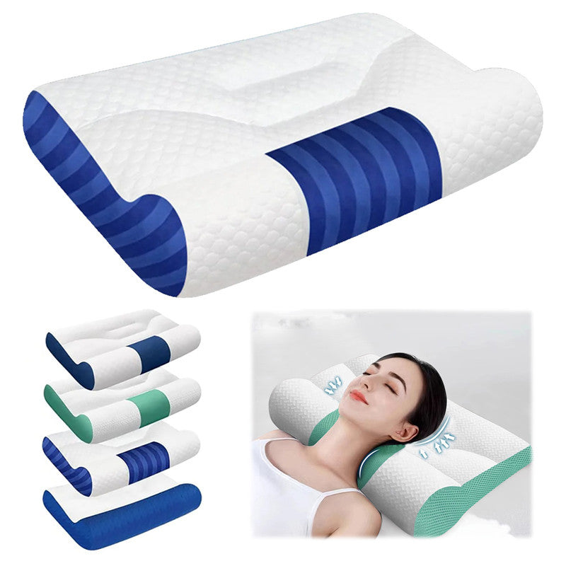 Ergonomic Neck Support Pillow –  Memory Foam, All Sleep Positions