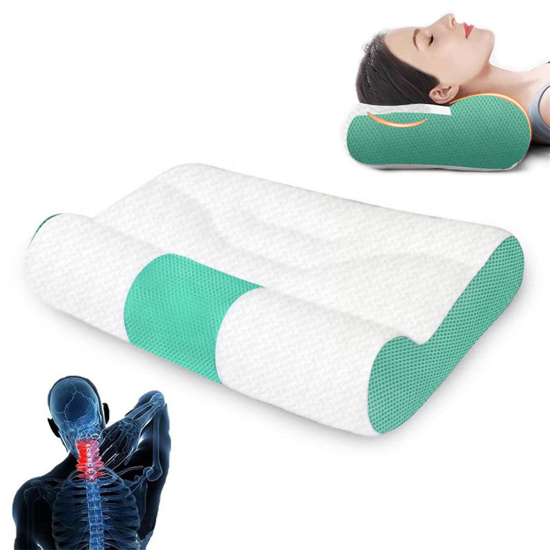 Ergonomic Neck Support Pillow –  Memory Foam, All Sleep Positions