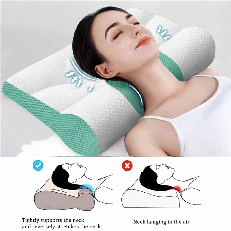 Ergonomic Neck Support Pillow –  Memory Foam, All Sleep Positions