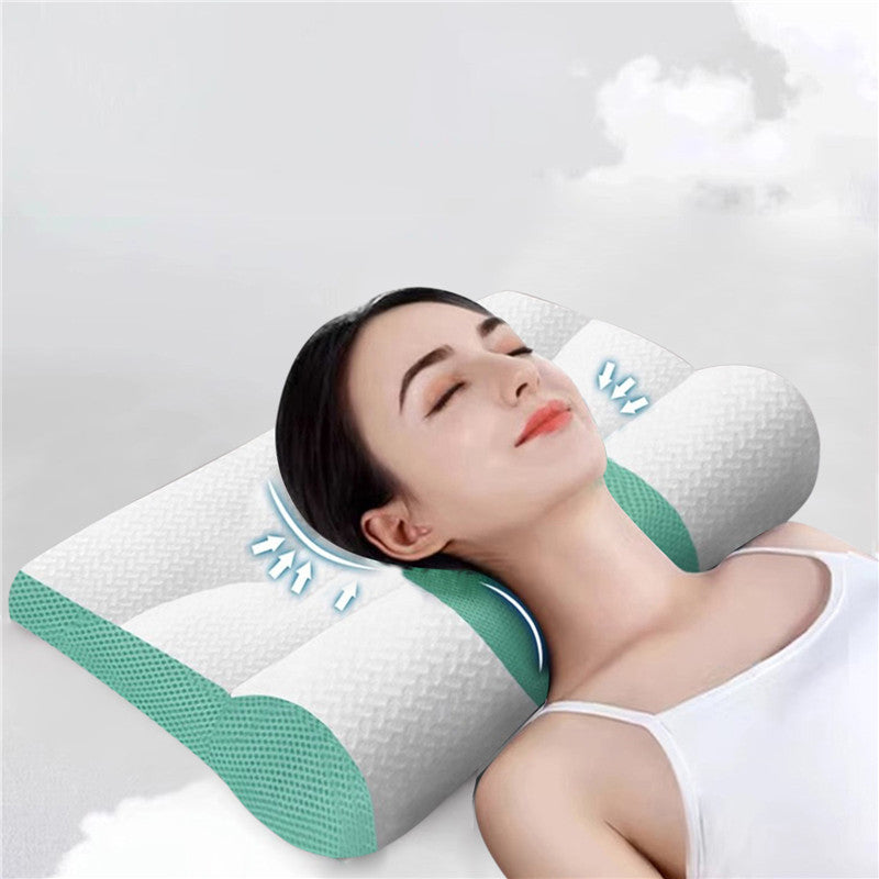 Ergonomic Neck Support Pillow –  Memory Foam, All Sleep Positions