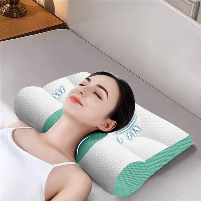 Ergonomic Neck Support Pillow –  Memory Foam, All Sleep Positions
