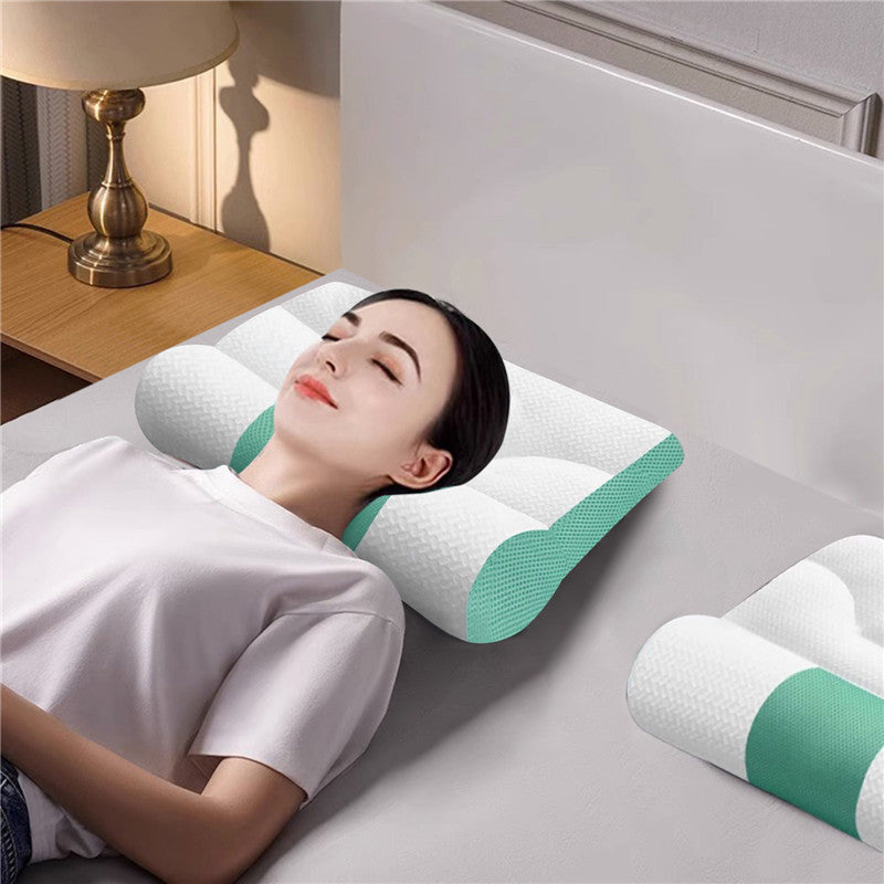 Ergonomic Neck Support Pillow –  Memory Foam, All Sleep Positions