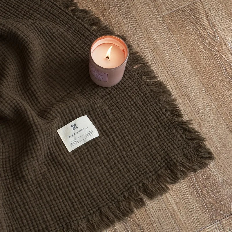 Soft, Anti-Pilling, Yarn-Dyed Knit Blanket for Sofa, Bed & More