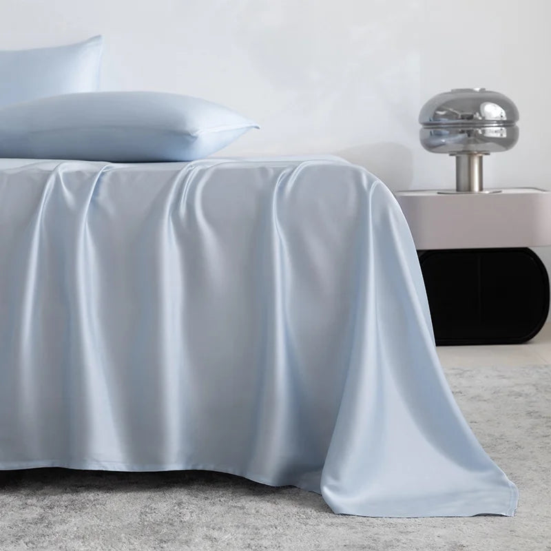 High End 100% Bamboo Bed Sheet Set Luxury Smooth Fitted Bed Sheet Flat Top Sheets Pillowcase Silky Cooling Bedding Set 4/6Pcs