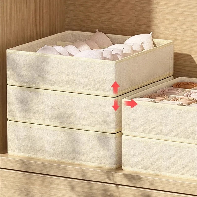 Foldable Underwear Organizer Box – Drawer Divider for Bras, Panties, Socks & Closet Storage