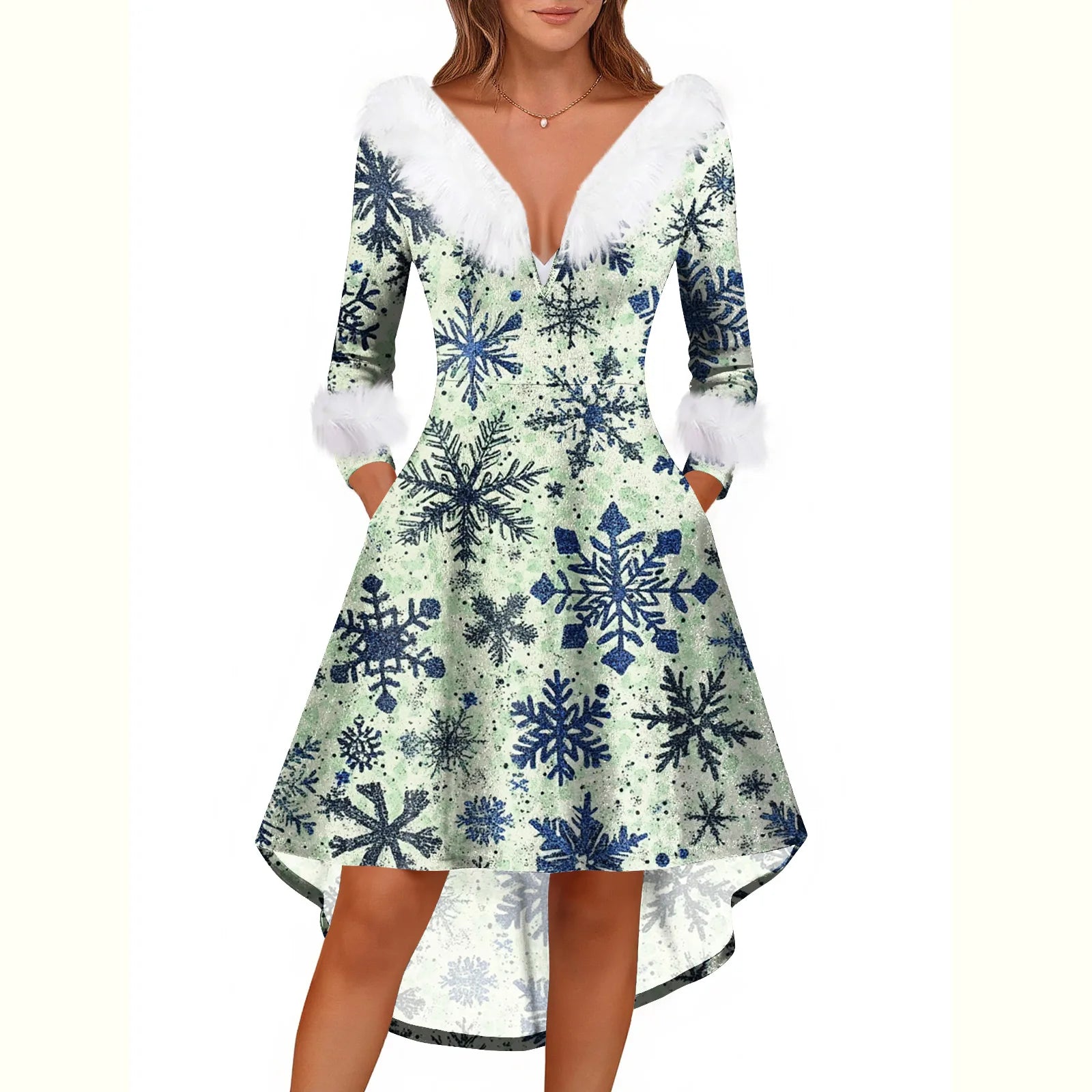 Ladies Christmas Printed Dress