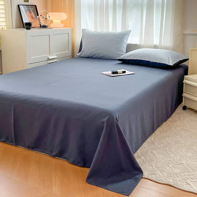 2-side Solid Color Brush Fabric Bed Set- 4 Pieces