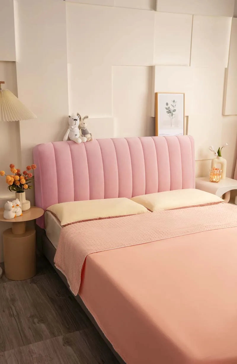 High Grade Short Plush Quilted Headboard Cover Luxury Soft Thick Velvet Bed Head Cover All-inclusive Bedside Protector Cover