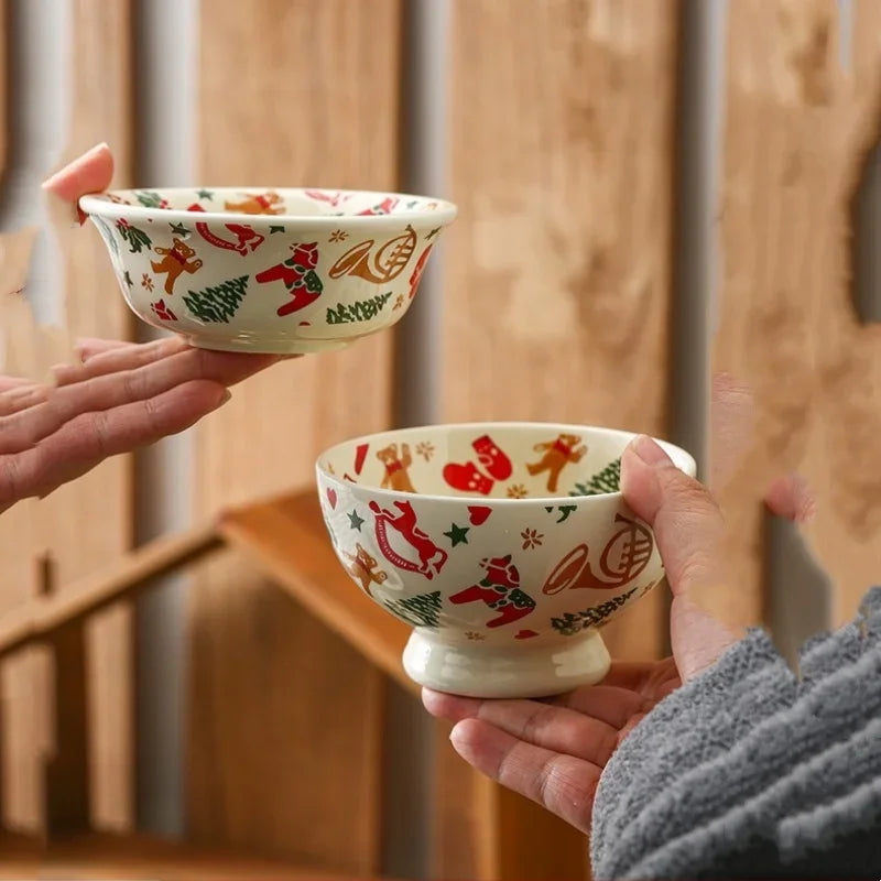 Christmas Ceramic Tableware Retro Bowls