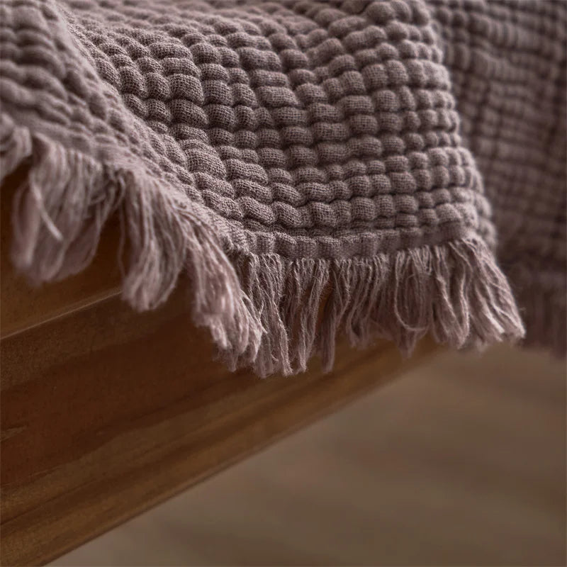 Soft, Anti-Pilling, Yarn-Dyed Knit Blanket for Sofa, Bed & More