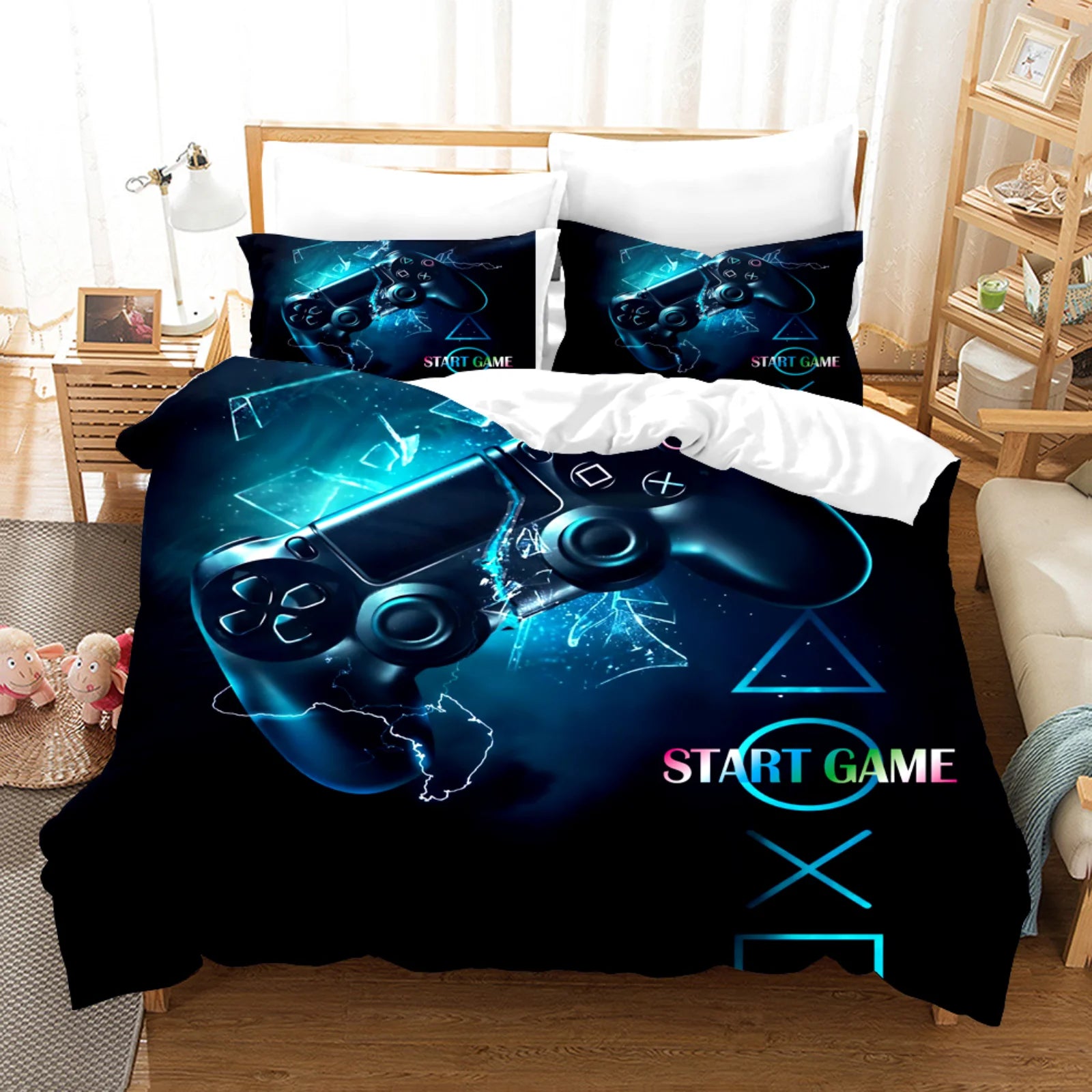 Gamer Bedding Set Soft Modern Gamepad Bedspreads Duvet Cover And Pillowcase
