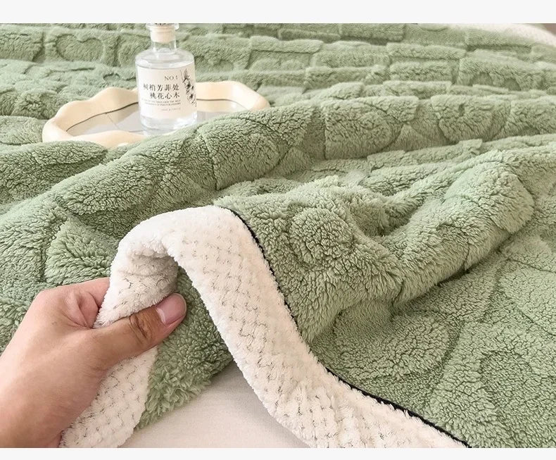 Warm Coral Velvet Throw Blanket