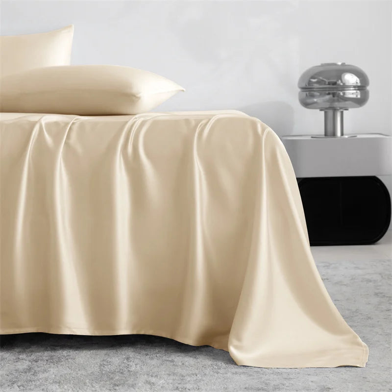 High End 100% Bamboo Bed Sheet Set Luxury Smooth Fitted Bed Sheet Flat Top Sheets Pillowcase Silky Cooling Bedding Set 4/6Pcs