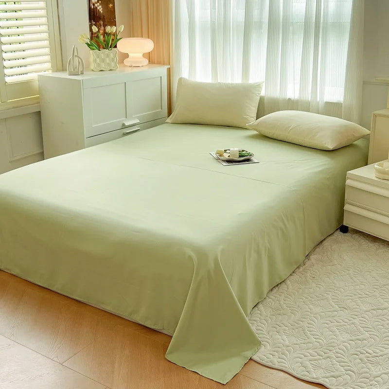 2-side Solid Color Brush Fabric Bed Set- 4 Pieces