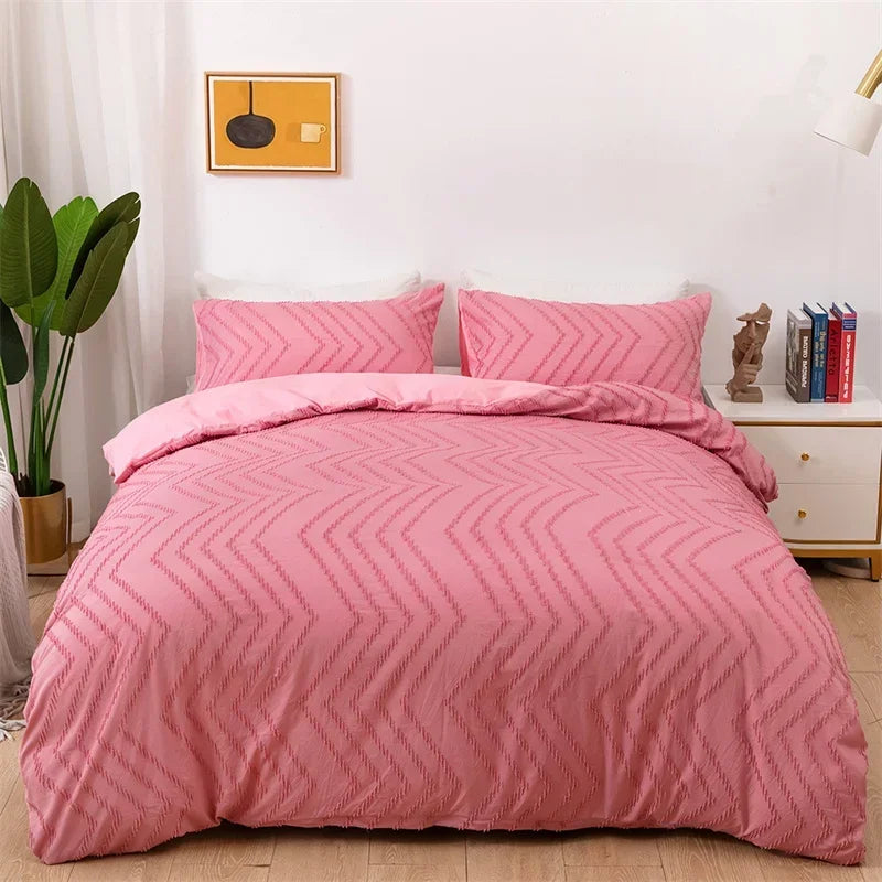 High-quality Ripple Cut Flowers Queen Duvet Cover Set