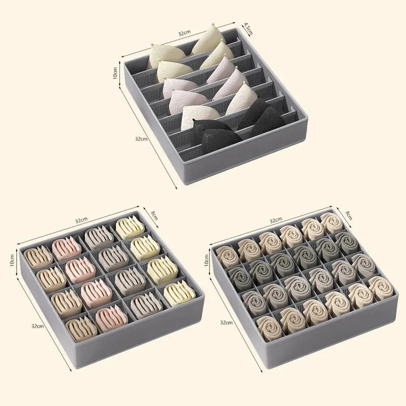 Foldable Underwear Organizer Box – Drawer Divider for Bras, Panties, Socks & Closet Storage