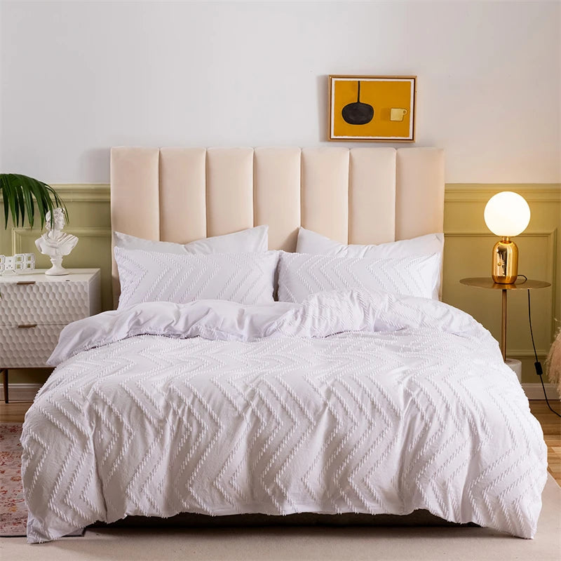 High-quality Ripple Cut Flowers Queen Duvet Cover Set