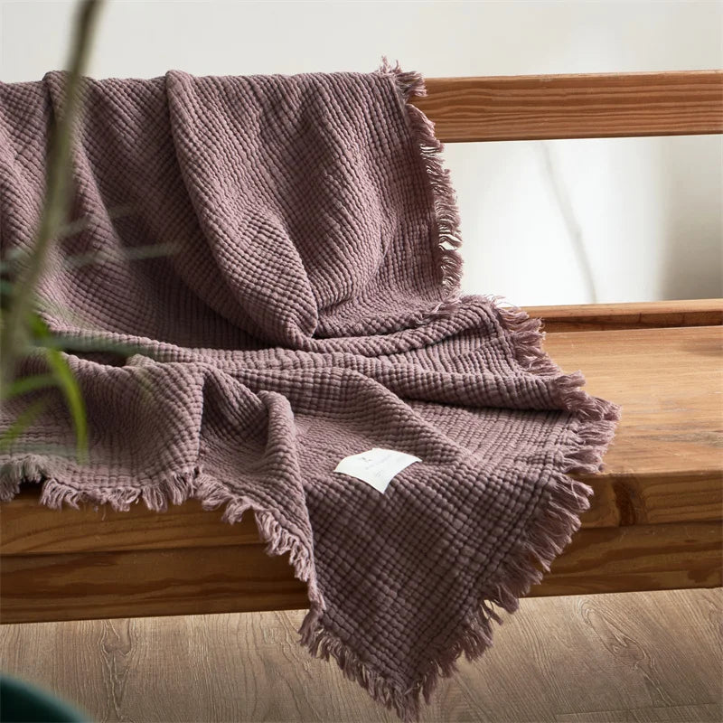 Soft, Anti-Pilling, Yarn-Dyed Knit Blanket for Sofa, Bed & More