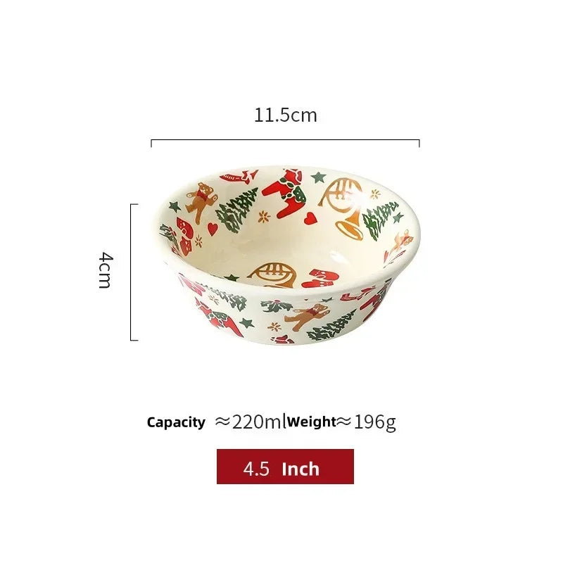 Christmas Ceramic Tableware Retro Bowls