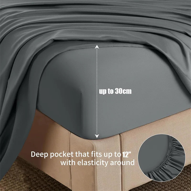 100% Bamboo Cooling Sheet Set – Silky Soft, Luxury 4/6-Piece