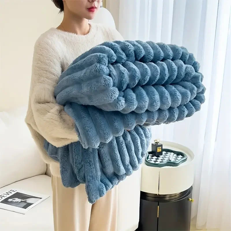 Soft Solid Color Rabbit Velvet Blanket