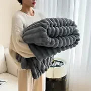 Soft Solid Color Rabbit Velvet Blanket