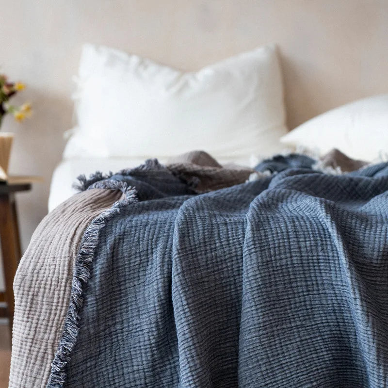 Soft, Anti-Pilling, Yarn-Dyed Knit Blanket for Sofa, Bed & More