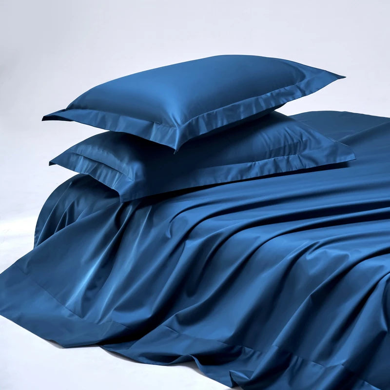 High End Egyptian Cotton Bed Sheet Set 1000TC Fitted Sheet Flat Top Sheets Pillowcase Luxury Bedding Set Double King Queen Size