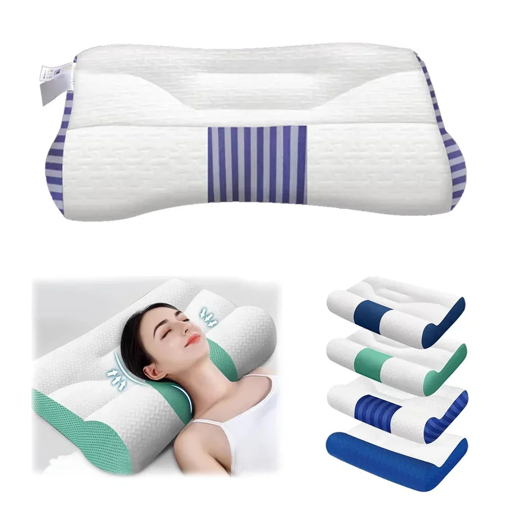 Ergonomic Neck Support Pillow –  Memory Foam, All Sleep Positions