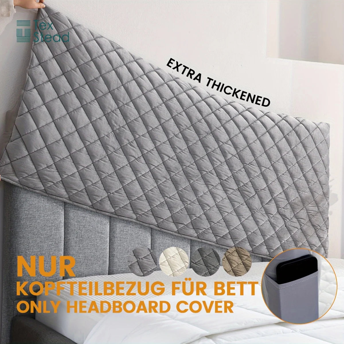 Solid Color Bed Back Slipcover