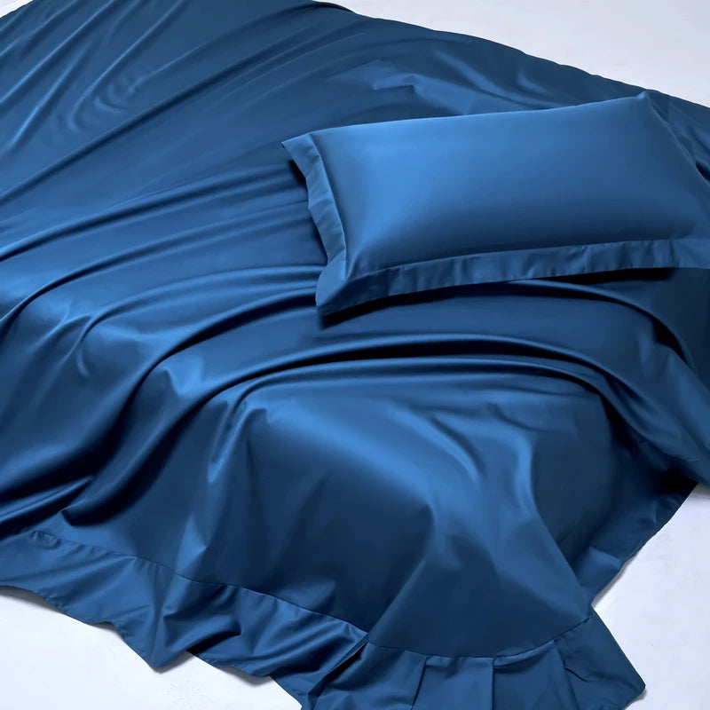 High End Egyptian Cotton Bed Sheet Set 1000TC Fitted Sheet Flat Top Sheets Pillowcase Luxury Bedding Set Double King Queen Size