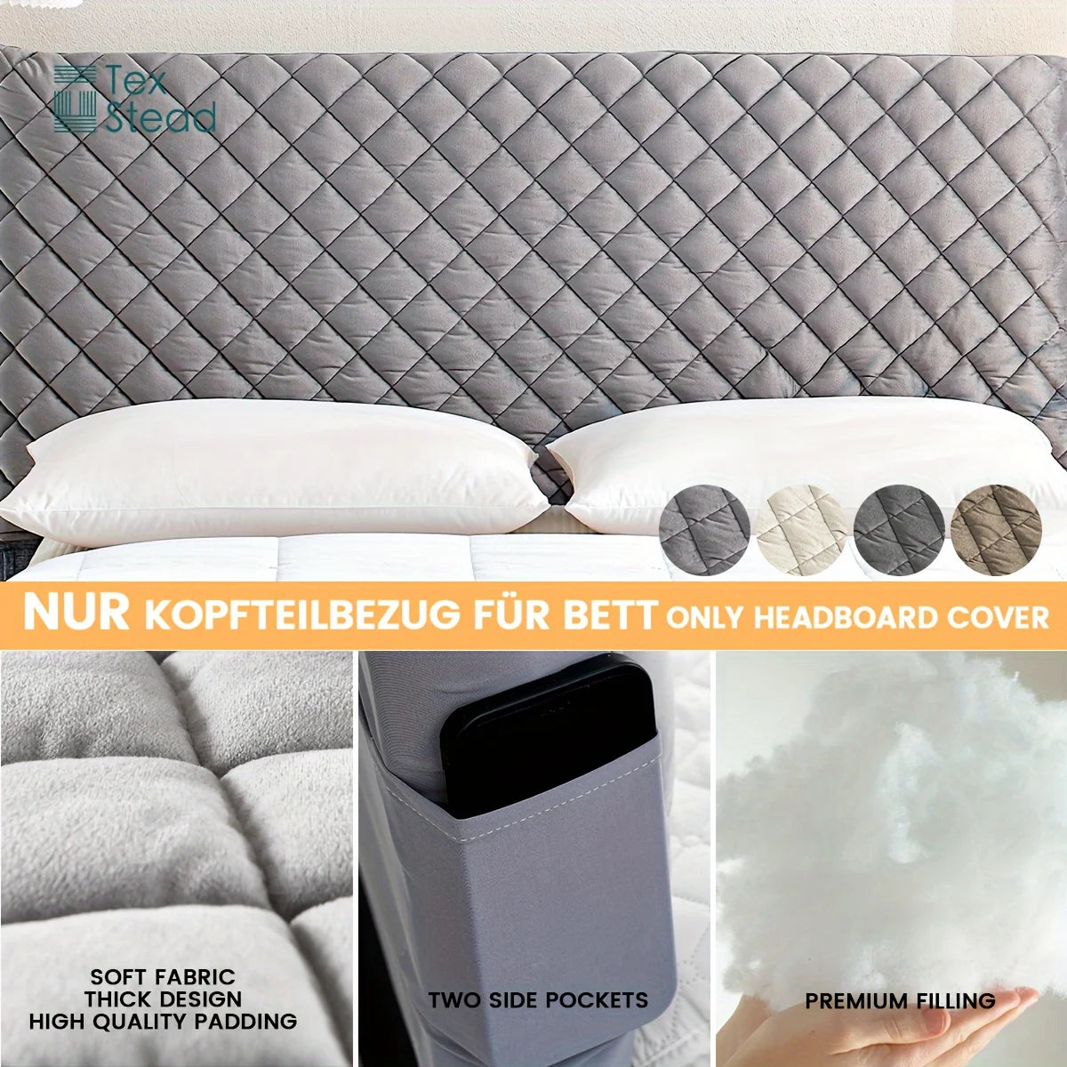 Solid Color Bed Back Slipcover