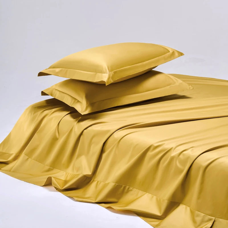 High End Egyptian Cotton Bed Sheet Set 1000TC Fitted Sheet Flat Top Sheets Pillowcase Luxury Bedding Set Double King Queen Size