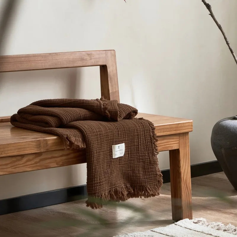 Soft, Anti-Pilling, Yarn-Dyed Knit Blanket for Sofa, Bed & More