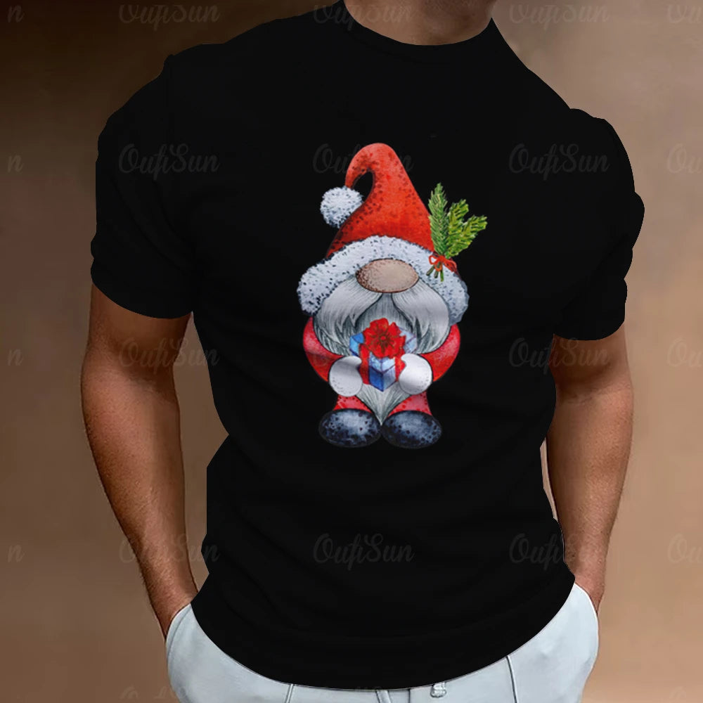 Christmas T-Shirts For Men 3d Santa Claus Printed Short Sleeved T Shirts