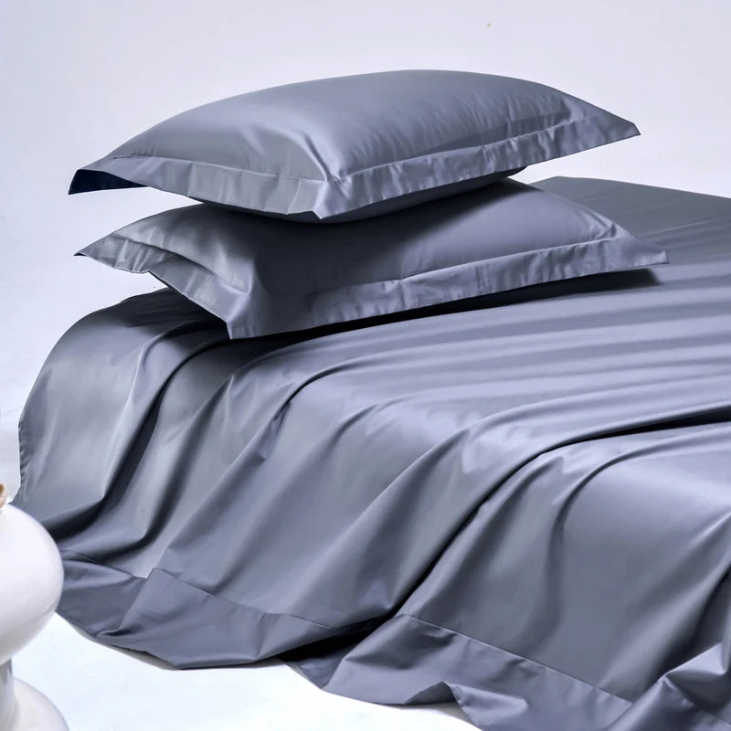 High End Egyptian Cotton Bed Sheet Set 1000TC Fitted Sheet Flat Top Sheets Pillowcase Luxury Bedding Set Double King Queen Size