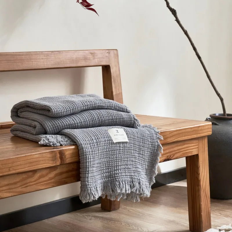 Soft, Anti-Pilling, Yarn-Dyed Knit Blanket for Sofa, Bed & More