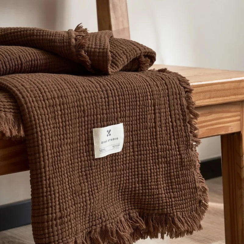 Soft, Anti-Pilling, Yarn-Dyed Knit Blanket for Sofa, Bed & More