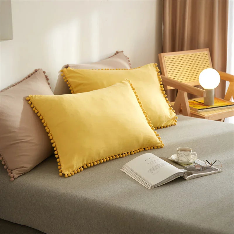Furball Tassel Duvet Cover Set – King/Queen, Faux Fur, No Sheet