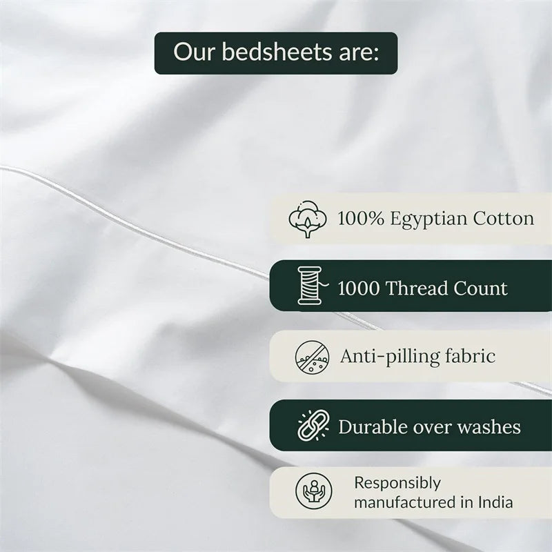 Egyptian Cotton 1000 TC Sheet Set – Double to King