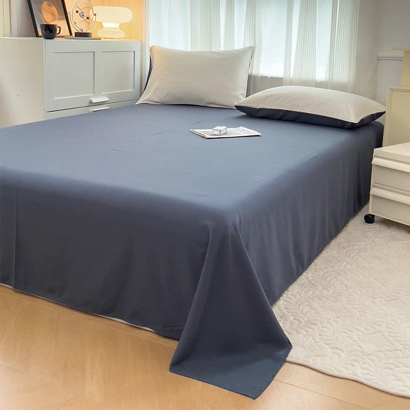 2-side Solid Color Brush Fabric Bed Set- 4 Pieces
