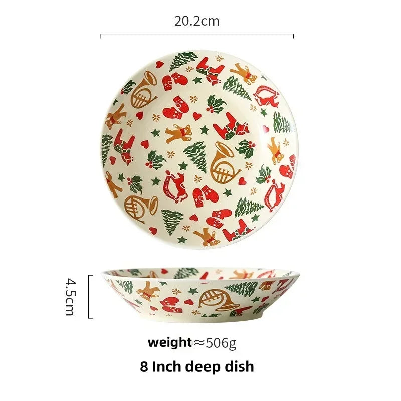 Christmas Ceramic Tableware Retro Bowls