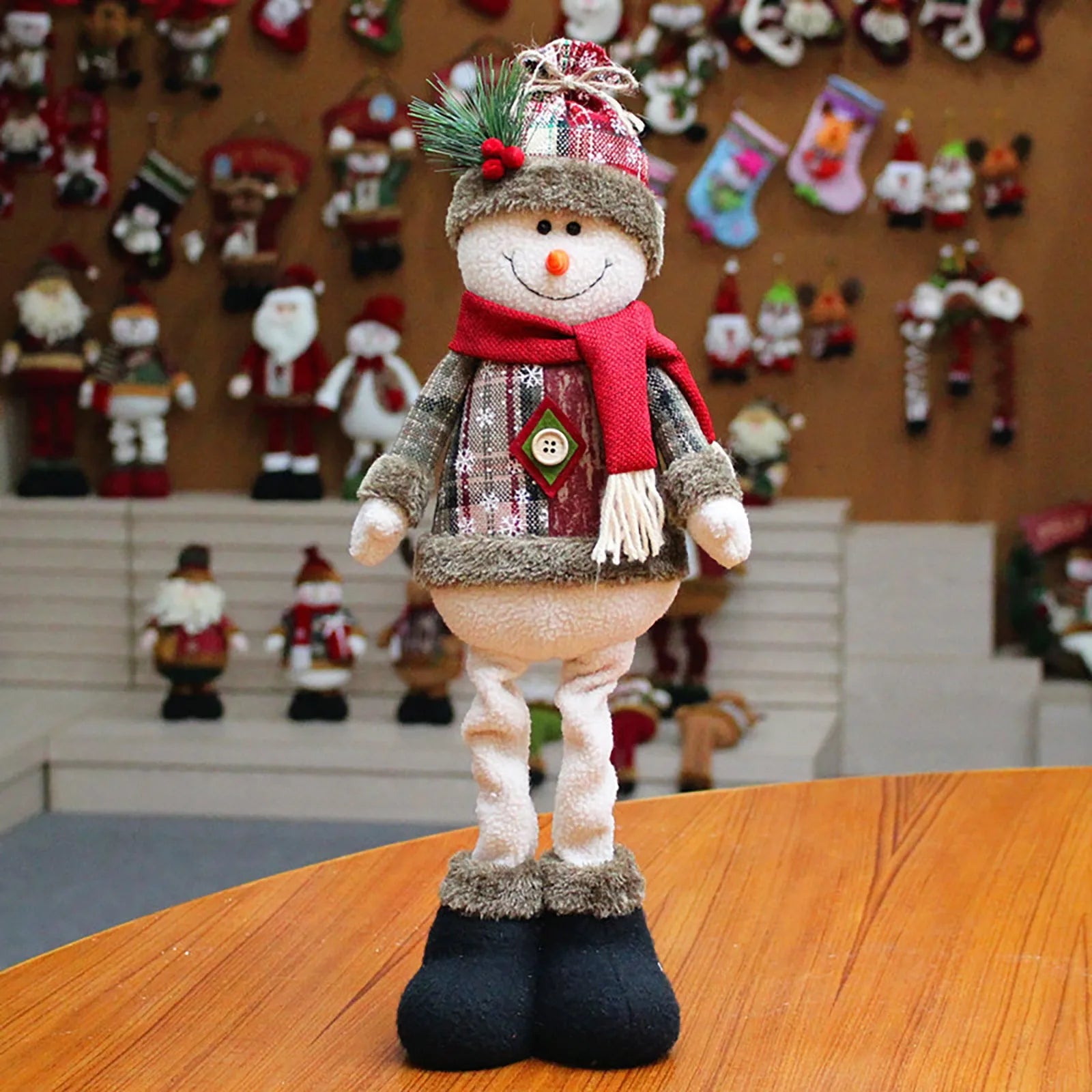 Christmas Santa Snowman-Reindeer Christmas Decoration table Mantel Decoration Plush Dolls