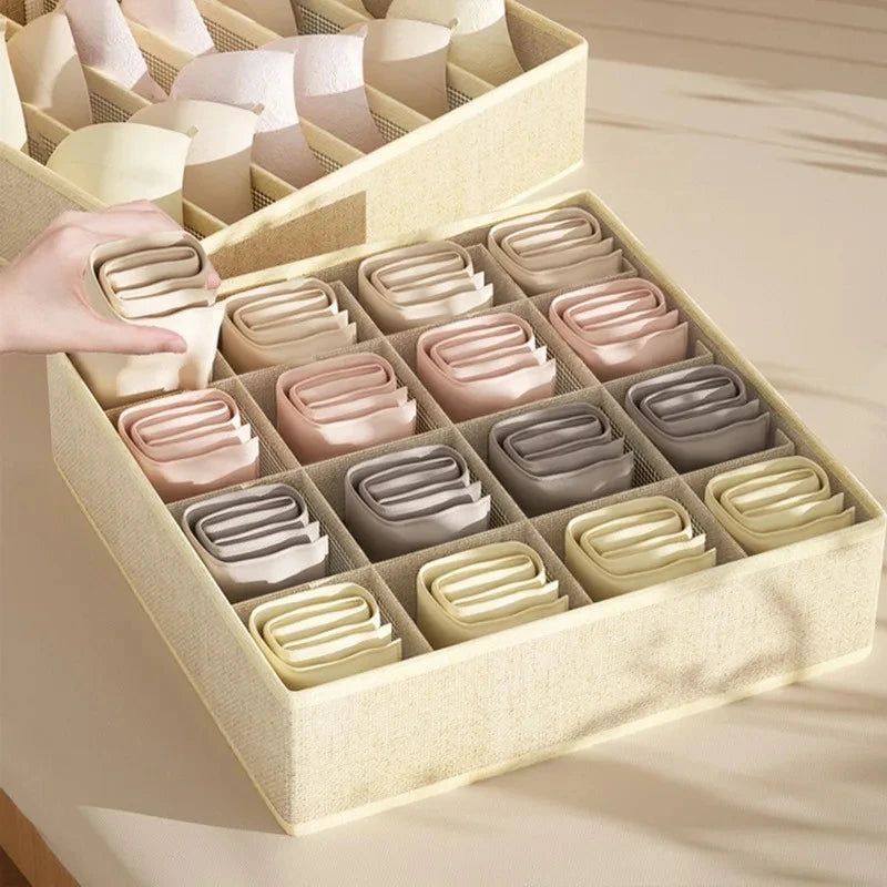Foldable Underwear Organizer Box – Drawer Divider for Bras, Panties, Socks & Closet Storage